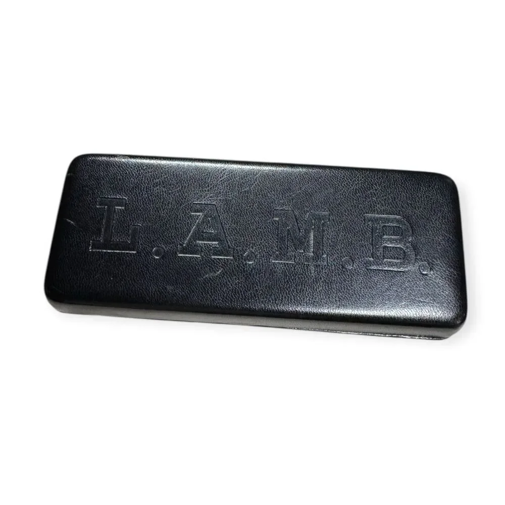 L.A.M.B. LA066 Cat-Eye Eyeglasses Full Rim Frames 52-18-140mm Black Clear w Case